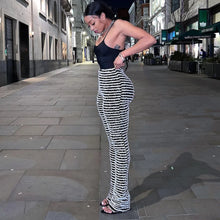 Load image into Gallery viewer, Color Block Stripes  Women High Waist Loose Sweatpants

