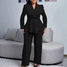 Load image into Gallery viewer, 2 Piece Women Sets Plus Size  New Arrival Matching Two Pieces Sets Blazer Coat Top Pants Suits Outfits Clothing

