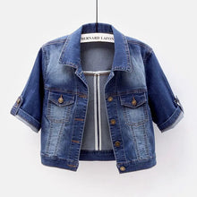 Load image into Gallery viewer, Three Quarter Sleeves Jean Jacket  for Woman
