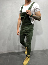 Load image into Gallery viewer, Men's Tie Dye Denim Overalls, Slim Fit and Slimming  Jeans
