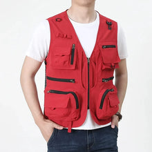 Load image into Gallery viewer, Multipocket Quick Dry Mesh Fishing Vests Men Outdoor Tactical Vest Hiking Hunting Casual Fisherman Vest Solid Sleeveless Coats
