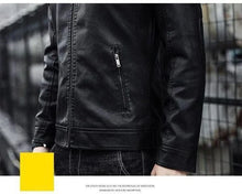 Load image into Gallery viewer, Leather Suit Jacket Men Slim FitLeather jacket
