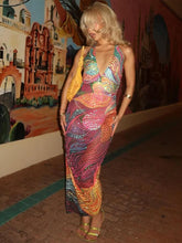 Cargar imagen en el visor de la galería, Weird Puss Diamond Print Dress Women
