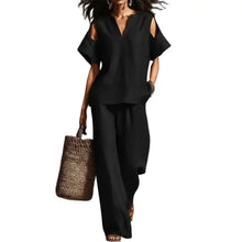 Load image into Gallery viewer, Women Two-piece Suit Summer Women's Set, Women's Short Sleeved Fashion Casual Pants Two-piece Set Versatile Women Clothing
