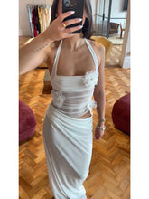 Charger l'image dans la galerie, Dulzura Summer Halter Backless Flower Decoration Sheer Mesh Long Dress
