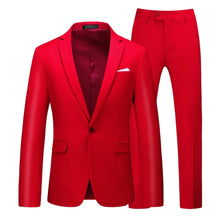 Load image into Gallery viewer, Men's Suits 2 PCS Sets Fashion Business Casual Formal Clothes Man Solid Slim Prom Party Blazer Coats+Trousers Sets Plus Size 6XL
