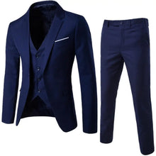 Load image into Gallery viewer, Men Blazers 3 Pieces Slim Fit Turn down Collar Vest Pants Jackets Suit
