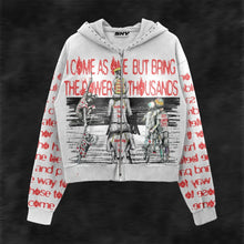 画像をギャラリービューアに読み込む, Y2K  Gothic Letter Print Zip-Up Hoodie

