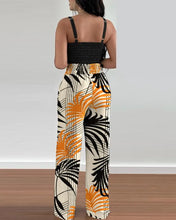Cargar imagen en el visor de la galería, 2 Piece  V-Neck Strap Shirred Slim Crop Top &amp; Lace-up Wide Leg Pants Sets
