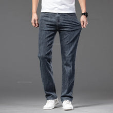 画像をギャラリービューアに読み込む, Summer New Men's Thin Jeans Elastic Waist Loose Straight Comfortable Casual Denim Pants Brand Trousers Plus Size 42 44 46
