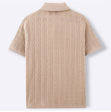 Load image into Gallery viewer, Summe Embroidery Men's Short Sleeved Fashion knitted Shirt 2025 Men's Business Solid Color Casual Button Cardigan POLO Shirt Top
