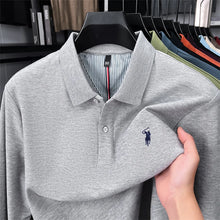 Load image into Gallery viewer, High end brand 100% cotton long sleeve polo shirt fashion luxury pony embroidery business casual comfort new Paul men's T-shirt
