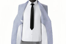 Load image into Gallery viewer, Men's Seersucker Striped 2 Piece Slim Fit Pinstripe Suit
