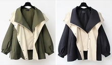 Load image into Gallery viewer, Korean Version of The New Fashion Solid Color Collect Waist Trench Coat, Spring and Autumn Casual Patchwork Overalls Coats Women
