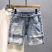 Cargar imagen en el visor de la galería, Patchwork Loose Straight Casual Denim  Shorts
