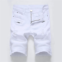 Load image into Gallery viewer, 2026 Summer Men's Red Rose Embroidered Jeans Shorts, Fashion Casual Shorts Black Blue White Men Torn and Frayed Denim Shorts
