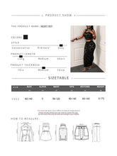 Lade das Bild in den Galerie-Viewer, FHSEER 2PCS Women's Plus Size Black Mesh Hollow Out Crop Tank &amp; High Maxi Dress Set
