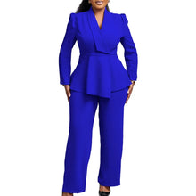 Load image into Gallery viewer, 2 Piece Women Sets Plus Size  New Arrival Matching Two Pieces Sets Blazer Coat Top Pants Suits Outfits Clothing
