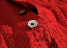 Load image into Gallery viewer, Men's Long-sleeve Orange Denim Jackets
