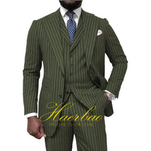 Load image into Gallery viewer, Men's Pinstripe  3 Piece Classic Slim Fit  Suits
