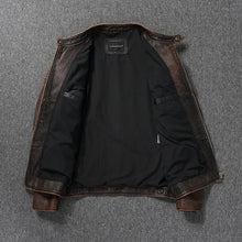 Load image into Gallery viewer, 2025 New Leather Jacket Top Layer 100% Cowhide Leather Clothes Men's Stand Collar Motorcycle Clothes  Autumn Winter Plus Size
