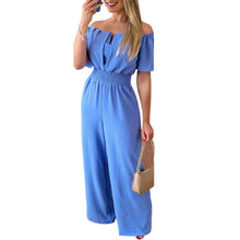Load image into Gallery viewer, 2026 Jumpsuits for Women Summer Fashion Off Shoulder Casual Short Sleeve Wide Leg Rompers Sexy Slim Ladies Overalls Streetwear
