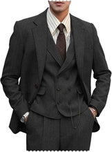 Load image into Gallery viewer, Men's 3 Piece Herringbone Suit
