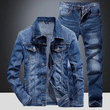 Load image into Gallery viewer, Spring Autumn Denim Suit Men's Slim Micro-stretch Two-piece Spring and Autumn Jacket Jeans
