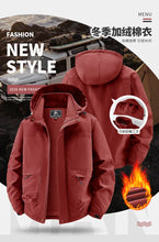 Load image into Gallery viewer, Winter Coat Men Windbreakers Waterproof Jackets Hoodies Male Outerwear Multi-pocket Motorcycle Cargo Coats Parkas Men Clothing
