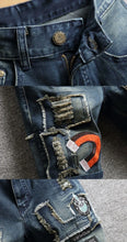 Load image into Gallery viewer, Summer New Fashion Trend Printed Straight Leg Sports Retro Jeans Men's Loose Large Size Comfortable High Quality Shorts 28-36
