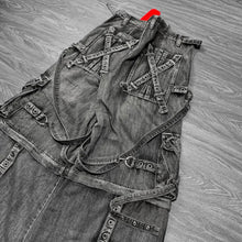 Load image into Gallery viewer, Vintage Heavy Jeans Y2K Clothes Men Women Harajuku Hip Hop Multi Pocket Washed Distressed Baggy Jeans Oversized Wide Leg Trouser
