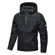 Load image into Gallery viewer, Men Hiking Jacket Spring Autumn Streetwear Fashion Hooded Jacket Casual Zip Up Loose Coat Outdoor Jogging Activewear Windbreaker
