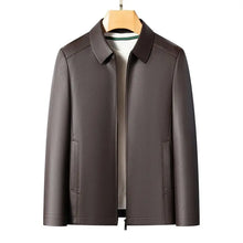 Load image into Gallery viewer, Men's Fashion Casual Large-Sized Goatskin Leather Jacket Lapel Coat High-End Spring Autumn 2025
