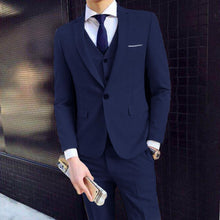 Load image into Gallery viewer, Men Blazers 3 Pieces Slim Fit Turn down Collar Vest Pants Jackets Suit
