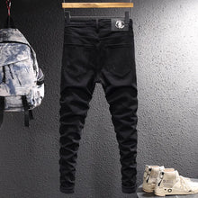 Load image into Gallery viewer, Men Elastic Slim Fit Destroyed Ripped Jeans
