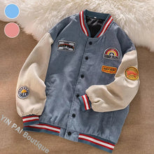 Load image into Gallery viewer, Men Baseball  Embroidered Letters Corduroy Loose Jacket

