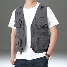 Load image into Gallery viewer, Multipocket Quick Dry Mesh Fishing Vests Men Outdoor Tactical Vest Hiking Hunting Casual Fisherman Vest Solid Sleeveless Coats
