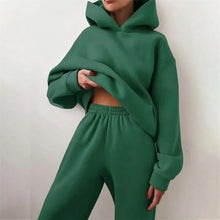 Load image into Gallery viewer, Women's Tracksuit Suit Autumn Fashion Warm Hoodie Sweatshirts Two Pieces Oversized Solid Casual Hoody Pullovers Long Pant Sets
