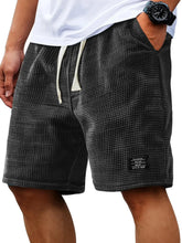 Load image into Gallery viewer, Mens  Solid Color Mid Waist Drawstring Shorts

