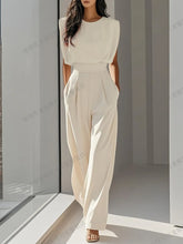 Load image into Gallery viewer, Elegant High Waisted Solid Color Waistband Pocket Office Capable Jumpsuit
