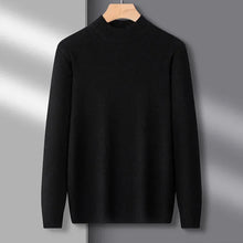 Load image into Gallery viewer, Men's Mock Neck 100% Pure Woolen Sweaters Autumn Winter Warm Cashmere Sweater Solid Knitted Pullovers for Men Slim Knitwear Tops
