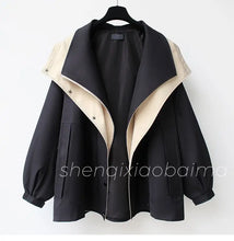 Load image into Gallery viewer, Korean Version of The New Fashion Solid Color Collect Waist Trench Coat, Spring and Autumn Casual Patchwork Overalls Coats Women
