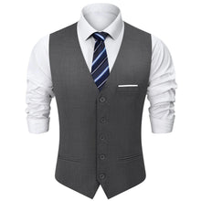 Load image into Gallery viewer, Mens Suit Vest Male Business Formal Wedding Office Birthday Party Outfit Set  Easter Church Jacket Black Waistcoat
