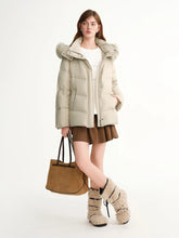 Load image into Gallery viewer, DUSHU Puff Down Jacket Long and Short Styles of Goose Down Jacket Women Fox Fur Collar 2025 Winter Outerwear Simple Commuting
