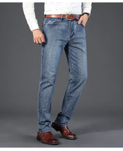 Lade das Bild in den Galerie-Viewer, WTHINLEE Four Seasons New Office Business Casual Men's Jeans American High Quality Loose Straight Retro Versatile Denim Trousers
