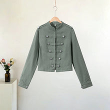 Load image into Gallery viewer, Y2K Style Denim Jacket Shorts Set Women's Stand Collar Button Long Sleeve Coats Low Waist Mini Short 2026 Summer New Lady Outfit
