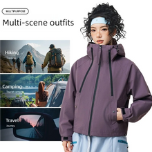 Load image into Gallery viewer, Women's Casual Hooded  Raglan Sleeves Double Zipper Jacket
