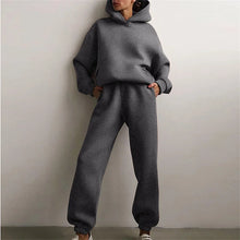 Load image into Gallery viewer, Women's Tracksuit Suit Autumn Fashion Warm Hoodie Sweatshirts Two Pieces Oversized Solid Casual Hoody Pullovers Long Pant Sets
