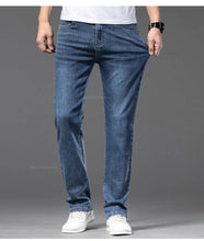 画像をギャラリービューアに読み込む, Summer New Men's Thin Jeans Elastic Waist Loose Straight Comfortable Casual Denim Pants Brand Trousers Plus Size 42 44 46
