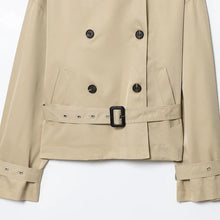 Load image into Gallery viewer, HXAO Women's Belt Trench Coat Demi-Season News And Jackets Double Breasted Cropped Windbreaker Coat Long Sleeve Female Trenches
